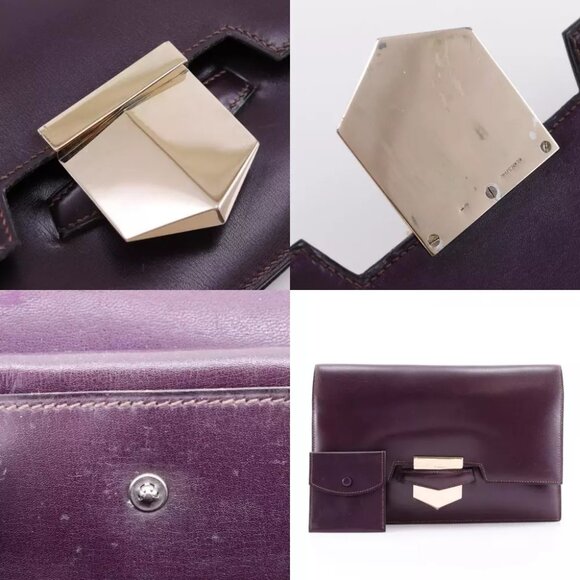 HERMES Fako Clutch bag vintage Bordeaux Box carf Women - Picture 5 of 12